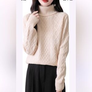 NWOT Truth by Rep. Knitted Ballon Sleeves Turtle Neck Sweater Size M